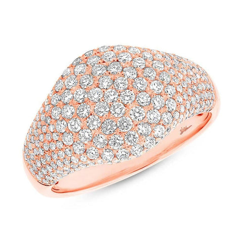 Rose Gold Diamond Pave Lady'S Ring