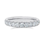 Shy Creation Jewelry - Round Brilliant Cut Diamond Halfway 14K White Gold 0.90Ct G/Hsi Band | Manfredi Jewels