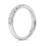 Shy Creation Jewelry - Round Brilliant Cut Diamond Halfway 14K White Gold 0.90Ct G/Hsi Band | Manfredi Jewels