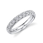 Shy Creation Jewelry - Round Brilliant Cut Diamond Halfway 14K White Gold 0.90Ct G/Hsi Band | Manfredi Jewels