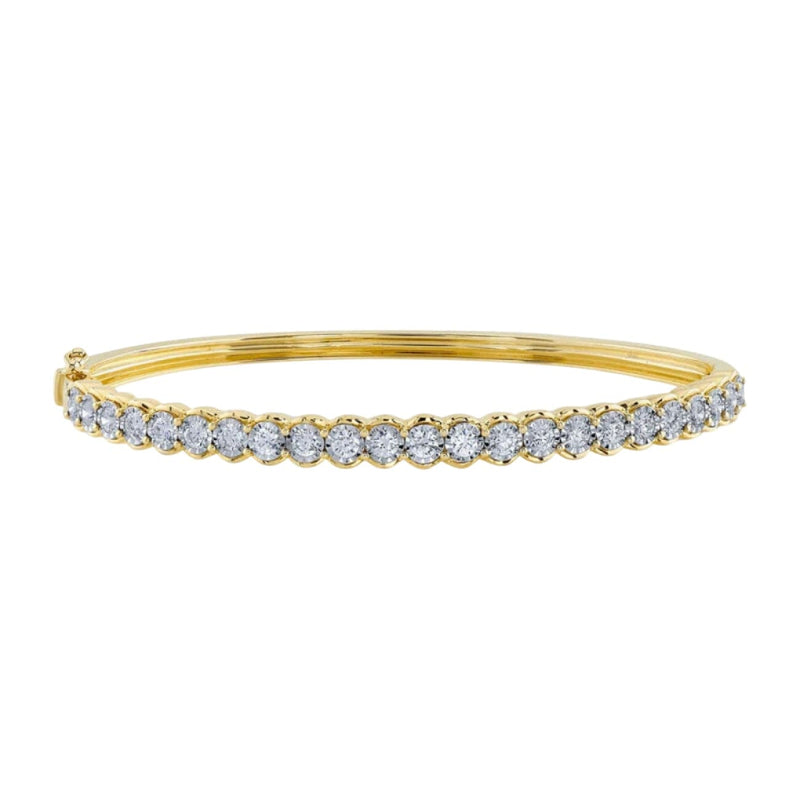 Shy Creation Jewelry - Stella 14K Yellow Gold Diamond Bangle Bracelet | Manfredi Jewels