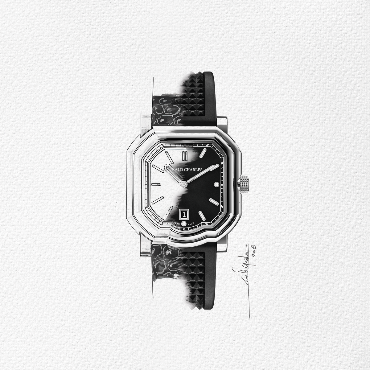 Gerald Charles New Watches - MAESTRO 2.0 ULTRA-THIN GEM SET TIMELESS BLACK | Manfredi Jewels