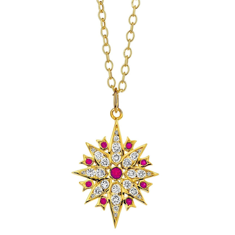 Syna Jewelry - 18K Yellow Gold Mogul Taara Pendant | Manfredi Jewels