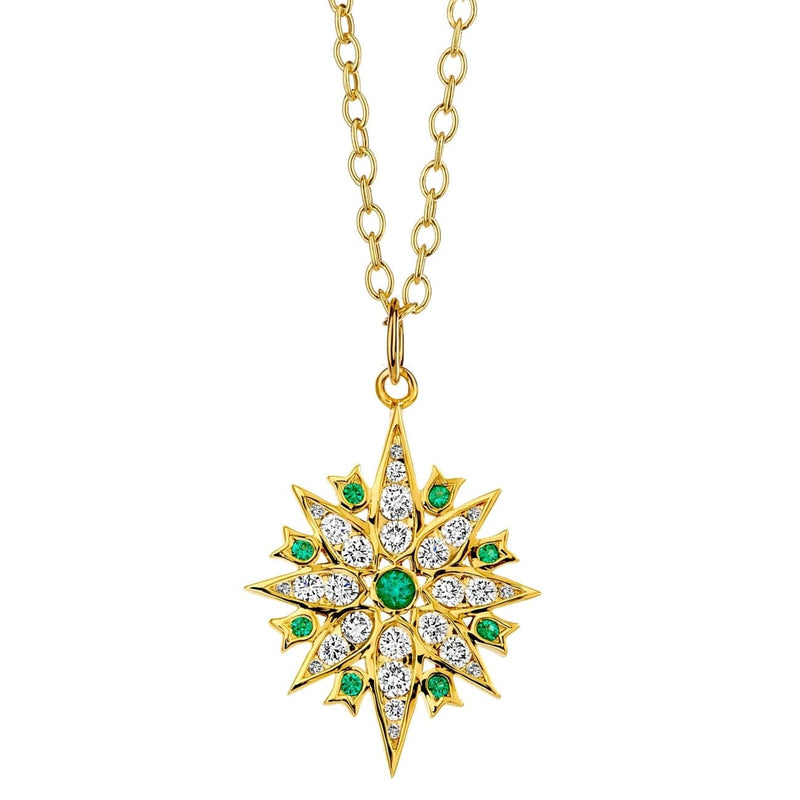 Syna Jewelry - 18K Yellow Gold Mogul Taara Pendant | Manfredi Jewels