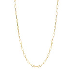 Syna Jewelry - Chain 18K Yellow Gold Solid Thin Paper Clip Necklace | Manfredi Jewels