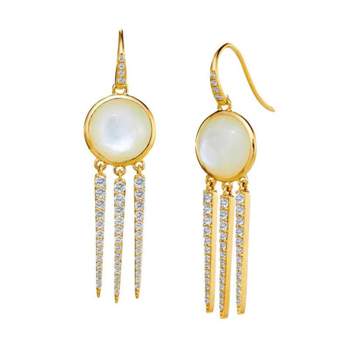 Syna Jewelry - Chakra 18K Yellow Gold Dream Catcher Earrings | Manfredi Jewels
