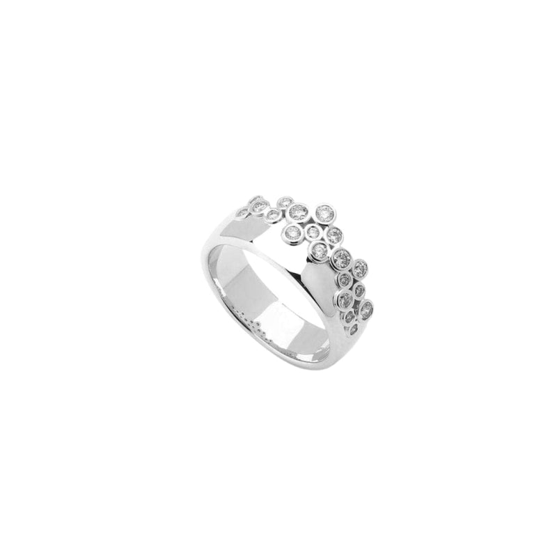 Syna Jewelry - Champagne Diamond Baubles Collection 18Kt White Gold Band Ring | Manfredi Jewels