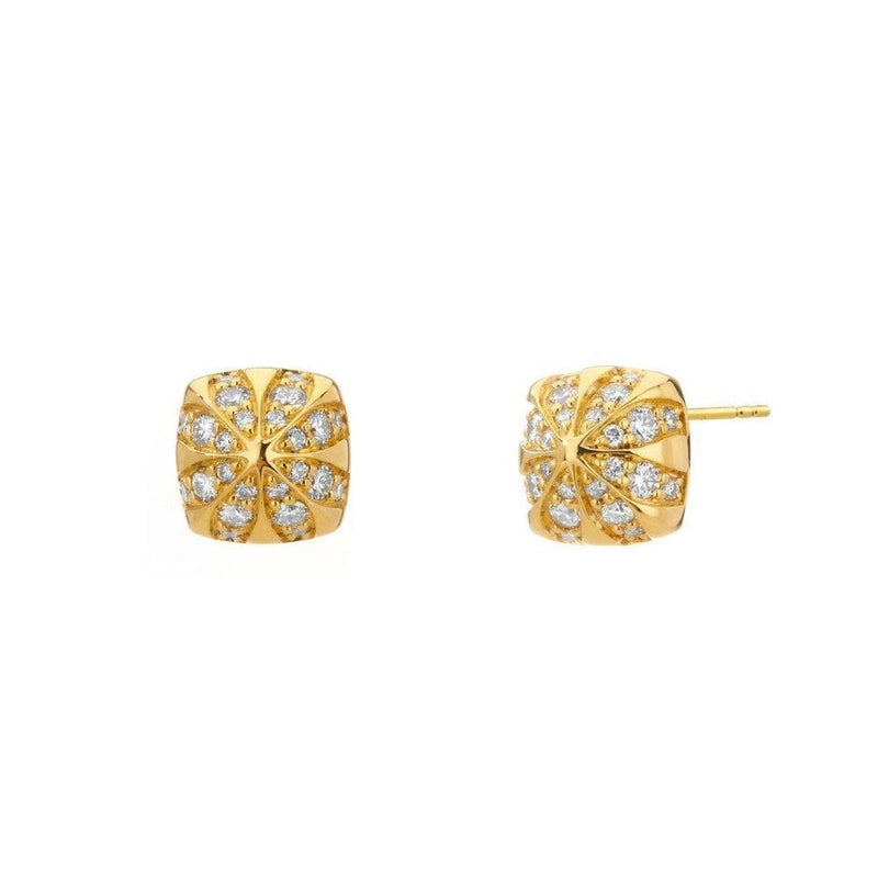 Syna Jewelry - Champagne Diamond Mogul Collection 18Kt Yellow Gold Stud Earrings | Manfredi Jewels