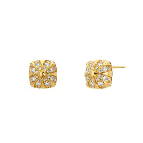Champagne Diamond Mogul Collection 18Kt Yellow Gold Stud Earrings