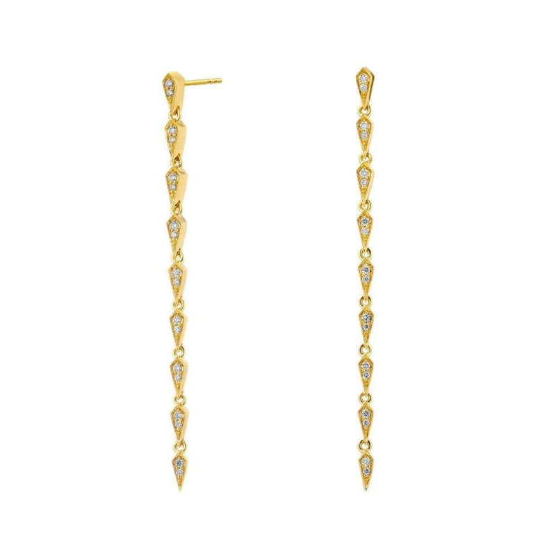 Syna Jewelry - Champagne Diamond Mogul Collection Shoulder Duster 18Kt Yellow Gold Earrings | Manfredi Jewels