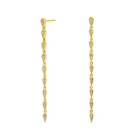 Champagne Diamond Mogul Collection Shoulder Duster 18Kt Yellow Gold Earrings