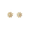 Syna Jewelry - Cosmic 18K Yellow Gold Diamond Flower Studs | Manfredi Jewels