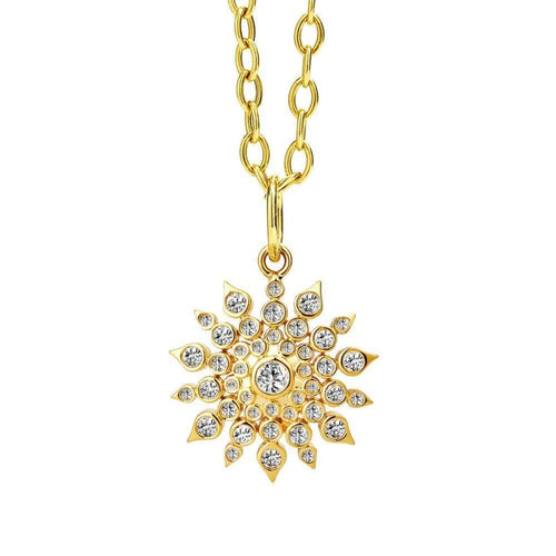 Syna Jewelry - Cosmic 18K Yellow Gold Diamond Starburst Pendant | Manfredi Jewels