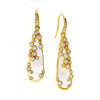 Syna Jewelry - Cosmic 18K Yellow Gold Mother of Pearl Diamond Cluster Earrings | Manfredi Jewels