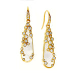 Syna Jewelry - Cosmic 18K Yellow Gold Mother of Pearl Diamond Cluster Earrings | Manfredi Jewels