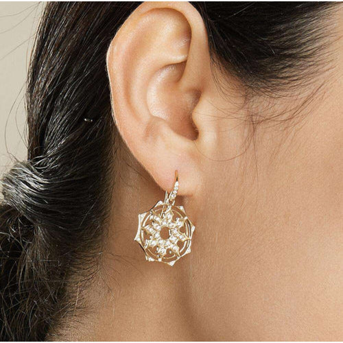 Syna Jewelry - Cosmic 18k Yellow Gold Octa Diamond Earrings | Manfredi Jewels