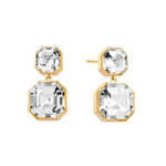 Syna Jewelry - Geometrix 18K Yellow Gold Gem Earrings | Manfredi Jewels