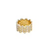 Syna Jewelry - Geometrix 18K Yellow Gold Honeycomb Diamond Pavé Ring | Manfredi Jewels