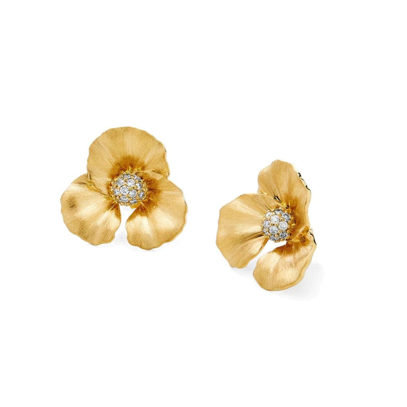 Syna Jewelry - Jardin 18K Yellow Gold Flower Earrings | Manfredi Jewels