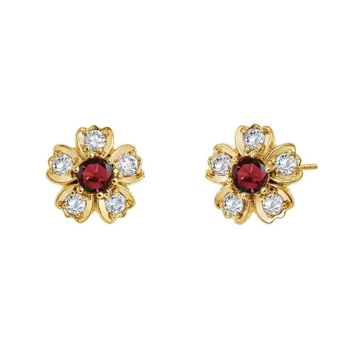 Syna Jewelry - Jardin 18K Yellow Gold Flower Studs Earrings | Manfredi Jewels