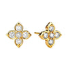 Syna Jewelry - Jardin 18K Yellow Gold Four Leaf Diamond Studs Earrings | Manfredi Jewels