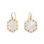 Syna Jewelry - Jardin 18K Yellow Gold Flower Mother of Pearl & Diamond Earrings | Manfredi Jewels