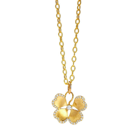 Jardin 18K Yellow Gold Satin Flower Pendant