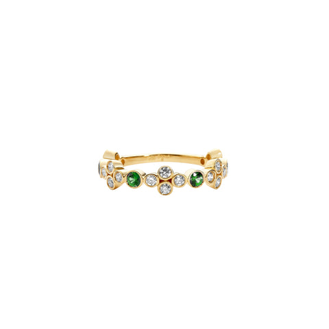 Mogul 18K Yellow Gold Emeralds & Diamonds Band Ring