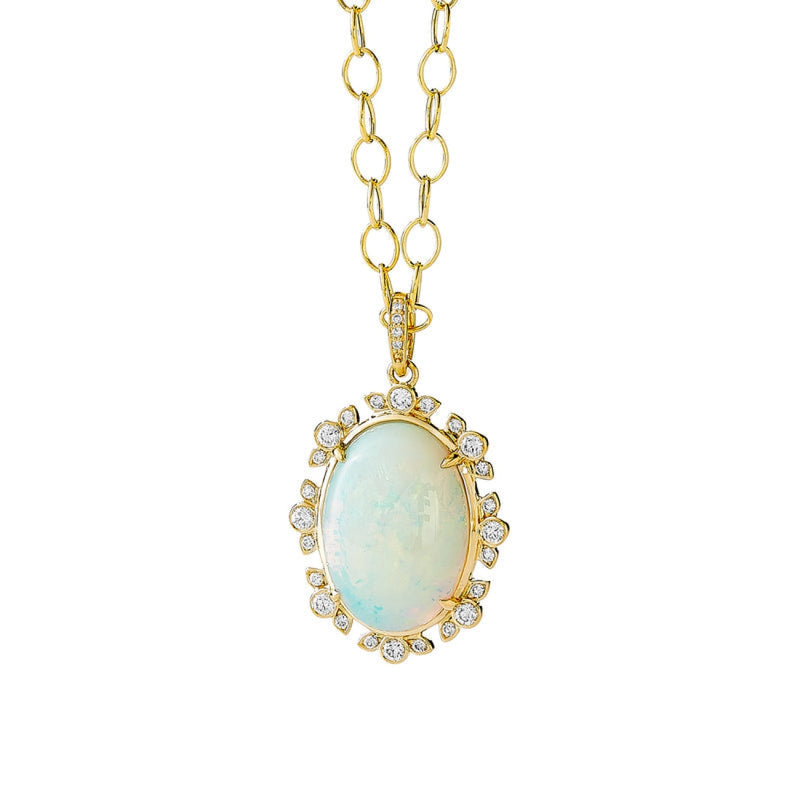 Syna Jewelry - Mogul 18K Yellow Gold Ethiopian Opal Pendant | Manfredi Jewels