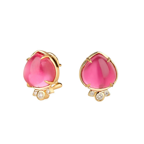 Syna Jewelry - Mogul 18K Yellow Gold Flower Bud Diamond Earrings | Manfredi Jewels
