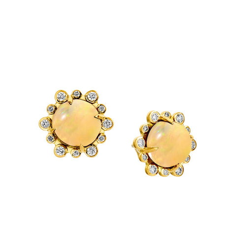 Syna Jewelry - Mogul 18K Yellow Gold Hex Studs Earrings | Manfredi Jewels