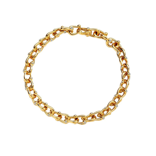 Syna Jewelry - Mogul 18K Yellow Gold Horse Shoe Bracelet | Manfredi Jewels