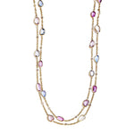 Syna Jewelry - Mogul 18K Yellow Gold Multicolor Sapphire & Diamond Necklace | Manfredi Jewels