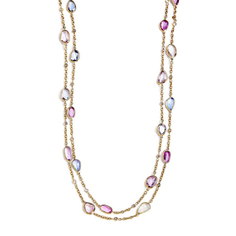 Mogul 18K Yellow Gold Multicolor Sapphire & Diamond Necklace