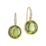 Syna Jewelry - Peridot Chakra Drop1 8Kt Yellow Gold Earrings | Manfredi Jewels