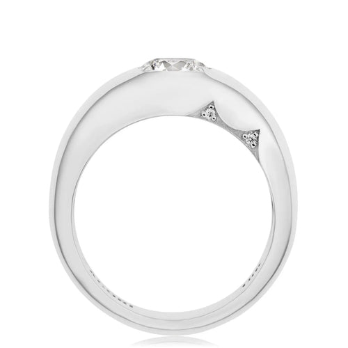 Tacori Engagement - Allure 18K White Gold Domed Round Diamond Ring | Manfredi Jewels