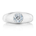 Tacori Engagement - Allure 18K White Gold Domed Round Diamond Ring | Manfredi Jewels