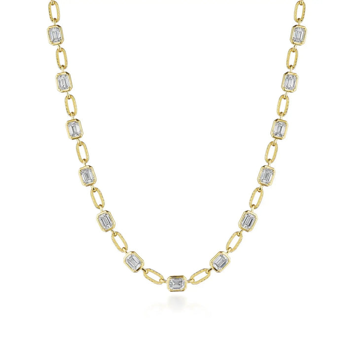 Tacori Jewelry - Allure 18K Yellow Gold Emerald Diamond Link Necklace | Manfredi Jewels