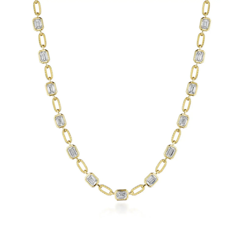 Tacori Jewelry - Allure 18K Yellow Gold Emerald Diamond Link Necklace | Manfredi Jewels