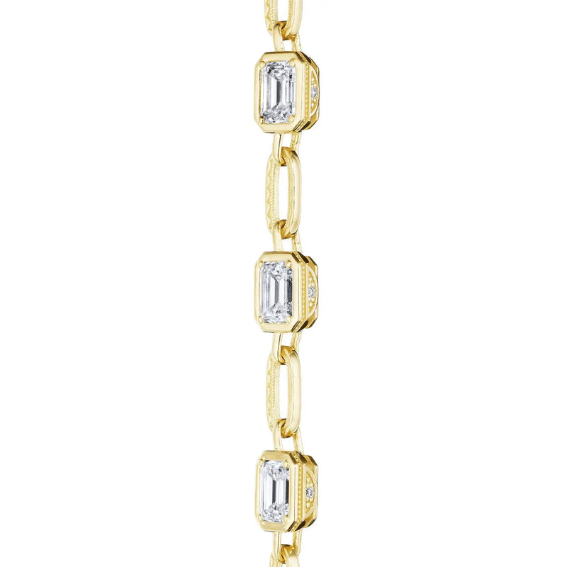 Tacori Jewelry - Allure 18K Yellow Gold Emerald Diamond Link Necklace | Manfredi Jewels