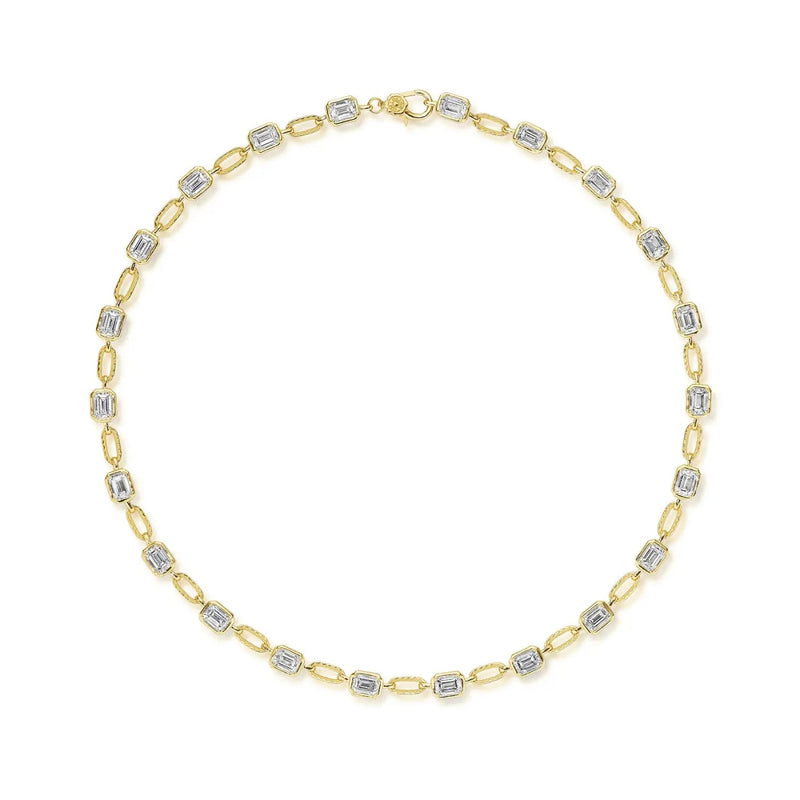 Tacori Jewelry - Allure 18K Yellow Gold Emerald Diamond Link Necklace | Manfredi Jewels