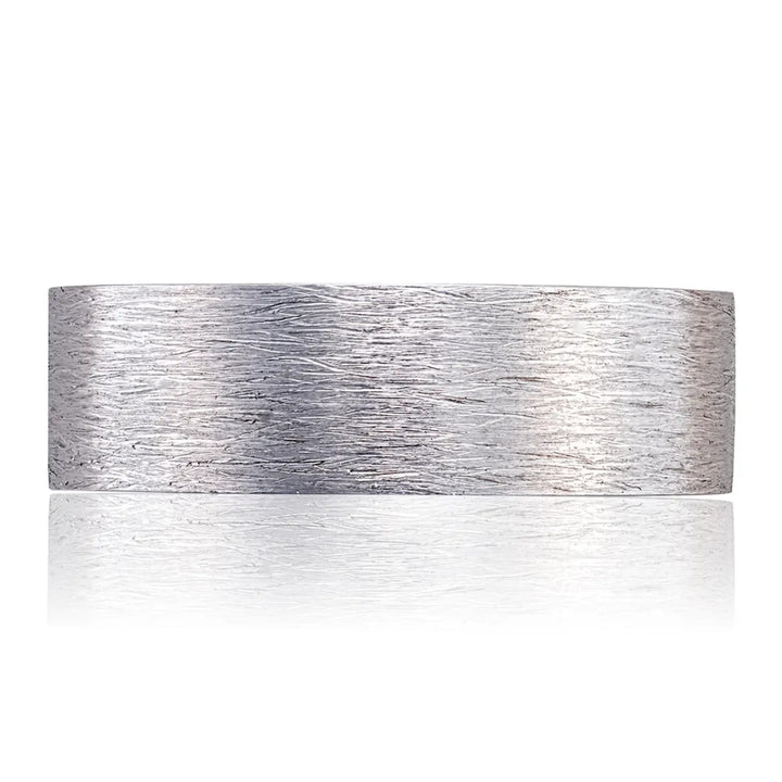 Tacori Jewelry - Classic 18K White and Rose Gold Two-Tone Flat Brushed Finish Wedding Band Ring | Manfredi Jewels