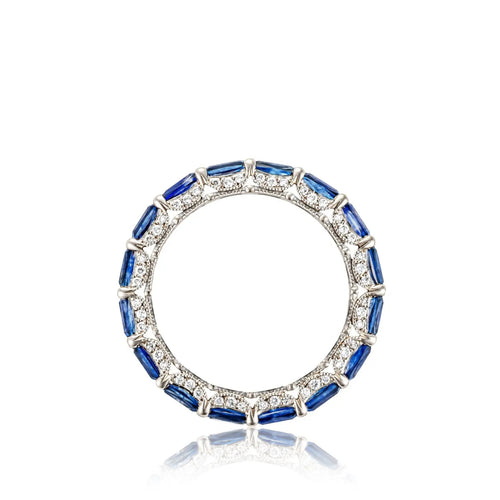 Tacori Eternity Bands - Classic Crescent RoyalT 18K White Gold Exclusive Cut Sapphire Band Ring | Manfredi Jewels