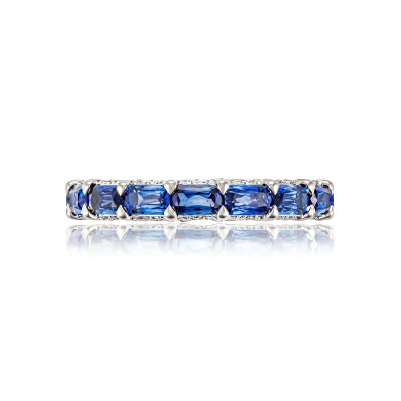Tacori Eternity Bands - Classic Crescent RoyalT 18K White Gold Exclusive Cut Sapphire Eternity Band Ring | Manfredi Jewels