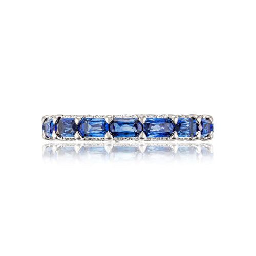 Tacori Eternity Bands - Classic Crescent RoyalT 18K White Gold Exclusive Cut Sapphire Band Ring | Manfredi Jewels