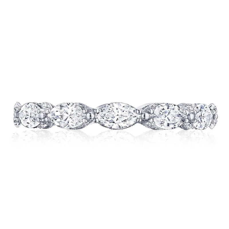 Tacori Eternity Bands - Classic Crescent RoyalT Platinum Marquise Cut Diamond Eternity Band Ring | Manfredi Jewels