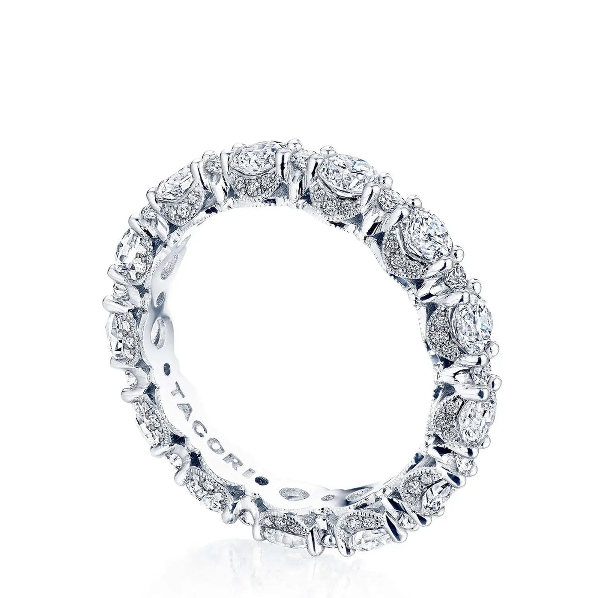 Tacori Eternity Bands - Classic Crescent RoyalT Platinum Round Multi-Size Diamond Eternity Band Ring | Manfredi Jewels