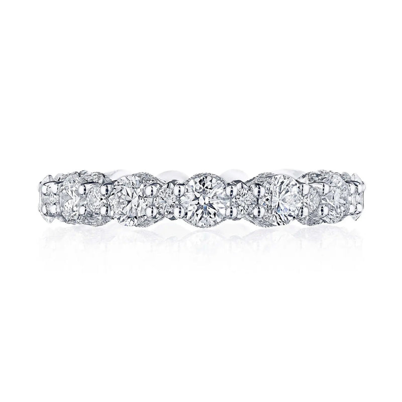 Tacori Eternity Bands - Classic Crescent RoyalT Platinum Round Multi-Size Diamond Eternity Band Ring | Manfredi Jewels