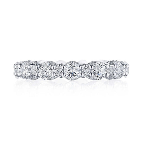 Classic Crescent RoyalT Platinum Round Multi-Size Diamond Eternity Band Ring