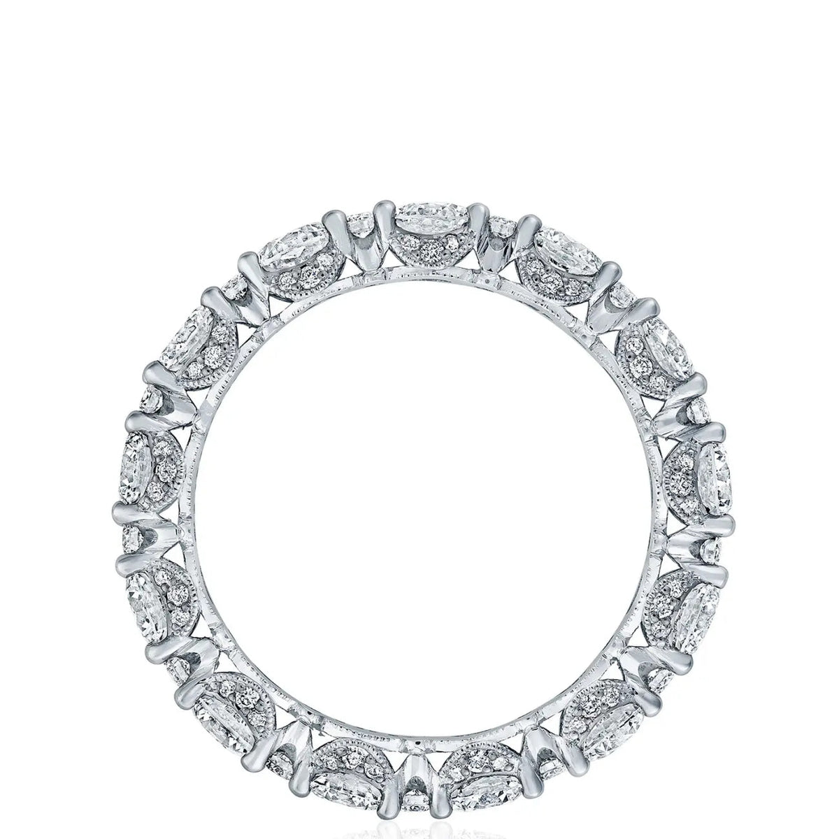 Tacori Eternity Bands - Classic Crescent RoyalT Platinum Round Multi-Size Diamond Eternity Band Ring | Manfredi Jewels